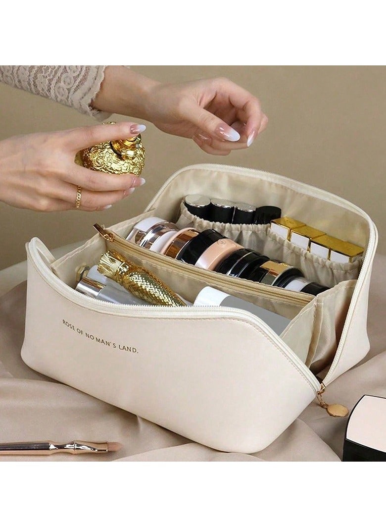 Goolsky Fashion PU Pillow Cosmetic Bag Portable Travel Storage Bag Handbag Large Capacity Toiletry Bag Partition Classification Maternal And Child Shared Toiletry Storage Bag - Image 5