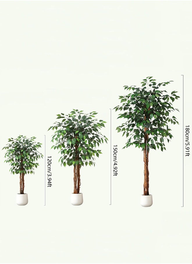 Artificial Ficus Trees Eucalyptus Trees with Silk Leaves,Fake Moss and Sturdy Nursery Pot,Fake Plants for Office Home Decor 180CM