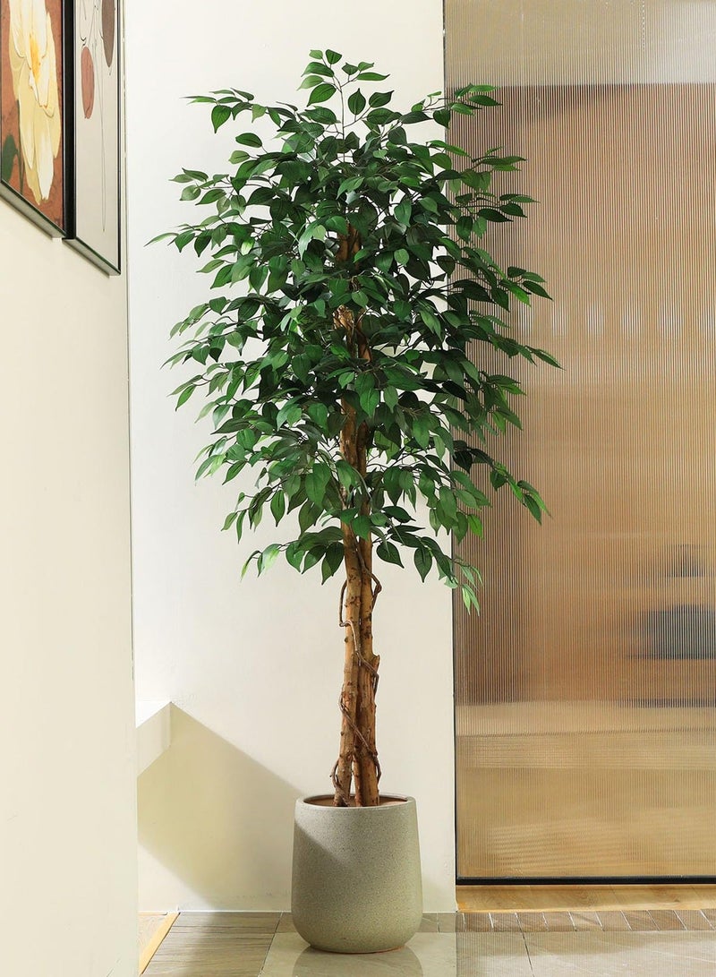 Zvezvia Artificial Ficus Trees Eucalyptus Trees with Silk Leaves,Fake Moss and Sturdy Nursery Pot,Fake Plants for Office Home Decor 180CM - Image 5