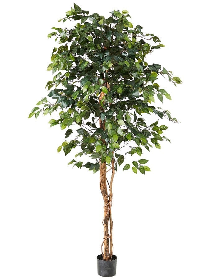 Zvezvia Artificial Ficus Trees Eucalyptus Trees with Silk Leaves,Fake Moss and Sturdy Nursery Pot,Fake Plants for Office Home Decor 180CM - Image 2