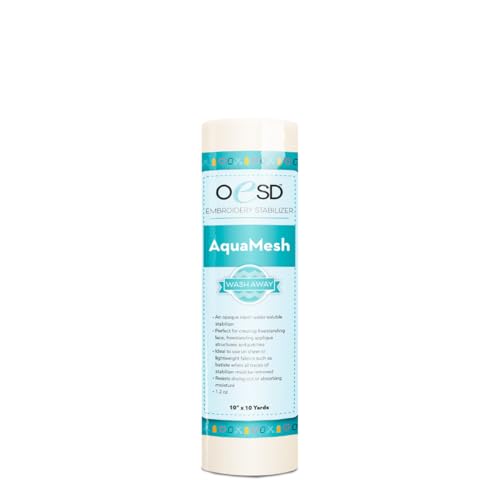 OESD AquaMesh Wash Away Water Soluble Embroidery Stabilizer 10" x 10 Yd Roll - Image 1