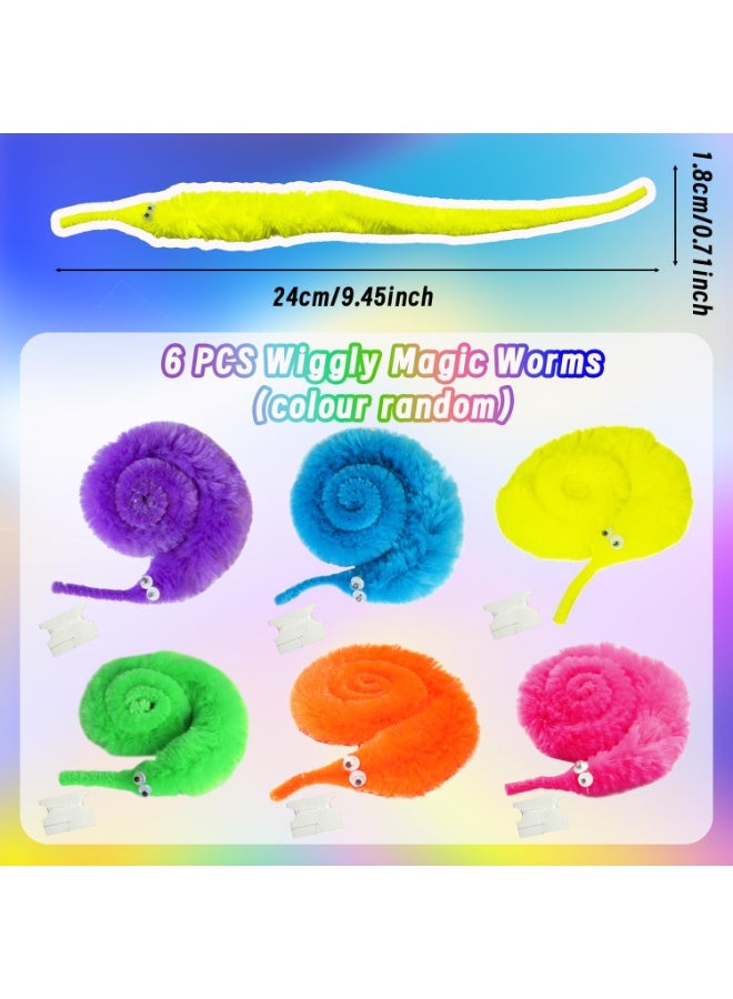 سونسر 6 قطع ألعاب دودة على حبل ، قوس قزح ماجيك تويست سوينغ دودة ، سوينغ دودة سحرية القط السائبة لعبة تخفيف الإجهاد تململ لعبة الكمان لحفلة كرنفال حيلة ، أطفال كبار (لون عشوائي) - Image 2