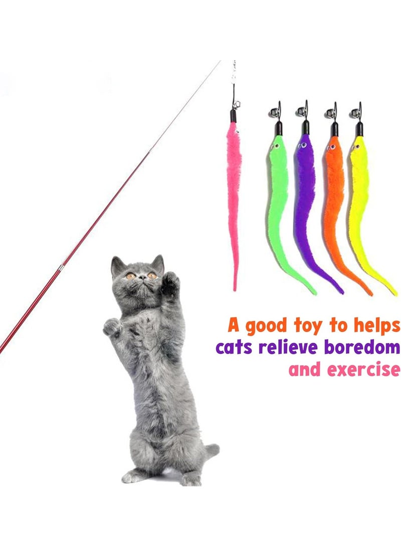 سونسر 6 قطع ألعاب دودة على حبل ، قوس قزح ماجيك تويست سوينغ دودة ، سوينغ دودة سحرية القط السائبة لعبة تخفيف الإجهاد تململ لعبة الكمان لحفلة كرنفال حيلة ، أطفال كبار (لون عشوائي) - Image 4