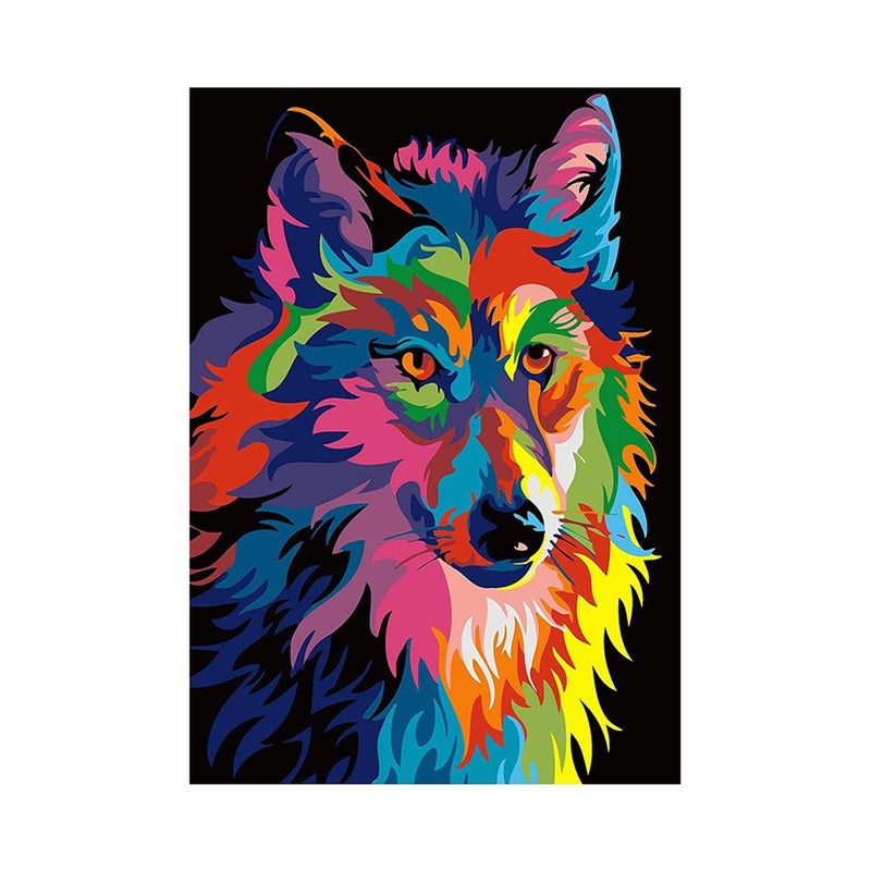 Diamond Painting DIY 5D Wolf Diamond Painting Cube Round Shape Full Drilled Diamond Paintings Kits Arts Craft for Room Wall Decoration - Image 1