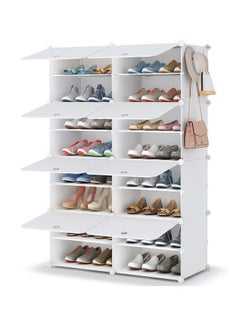 Shoe Rack, 8 Tier Shoe Storage Cabinet 32 Pair Plastic Shoe Shelves Organizer for Closet Hallway Bedroom Entryway