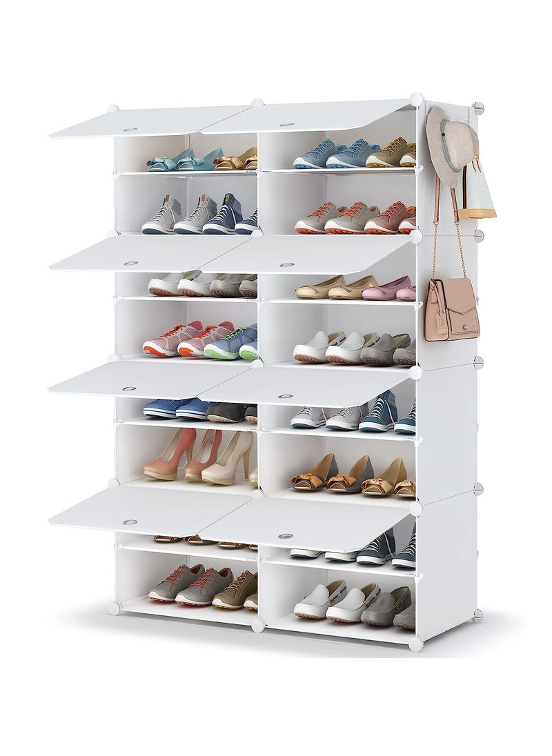 Arabest - Shoe Rack, 8 Tier Shoe Storage Cabinet 32 Pair Plastic Shoe Shelves Organizer for Closet Hallway Bedroom Entryway - Image 1