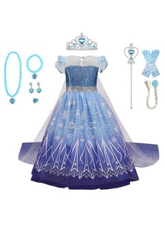 Frozen Elsa Dress Costume for Girls Kids Toddlers Princess Dress Up Cloths for Little Girls Birthday  Gifts