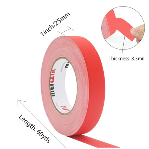 WELSTIK 1 Pack Red Gaffers Tape,1" X 60 Yards -Gaffers Tape Used for Film,Studio and TV Shooting,Theater,Stage Production,Automotive Industry,Sports Production,Non-Reflective, Easy to Rip - Image 2