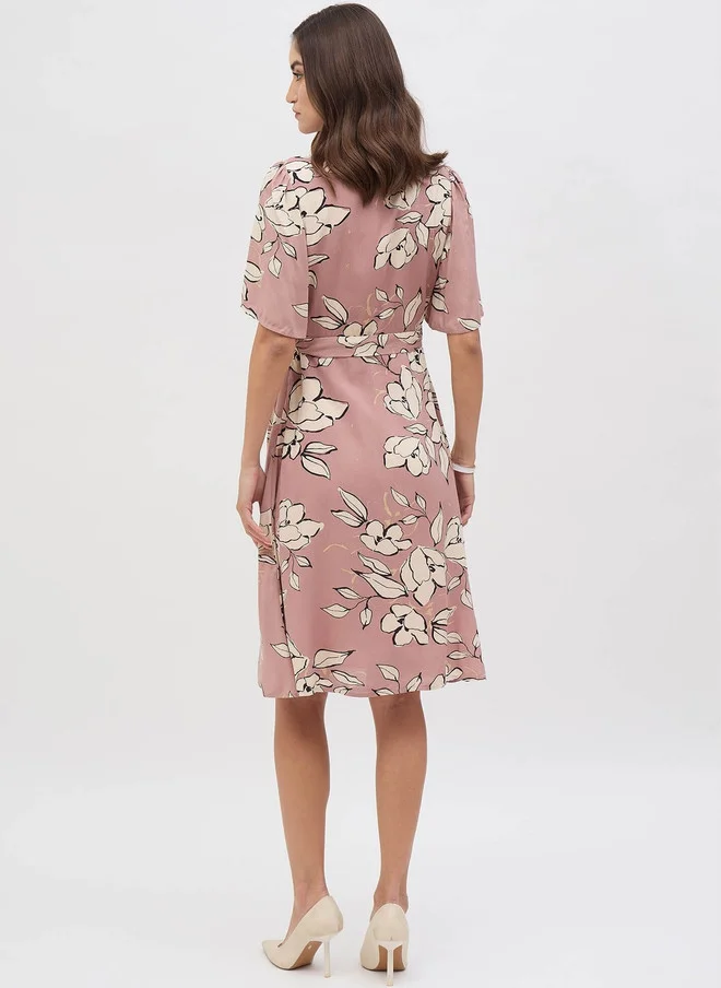 Salt Attire SALT ATTIRE Floral Print Wrap Dress