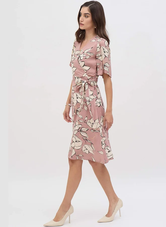 Salt Attire  SALT ATTIRE Floral Print Wrap Dress for Women | Best Price UAE