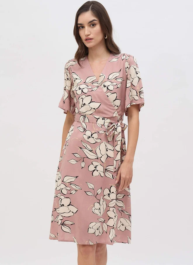 Salt Attire  SALT ATTIRE Floral Print Wrap Dress for Women | Best Price UAE