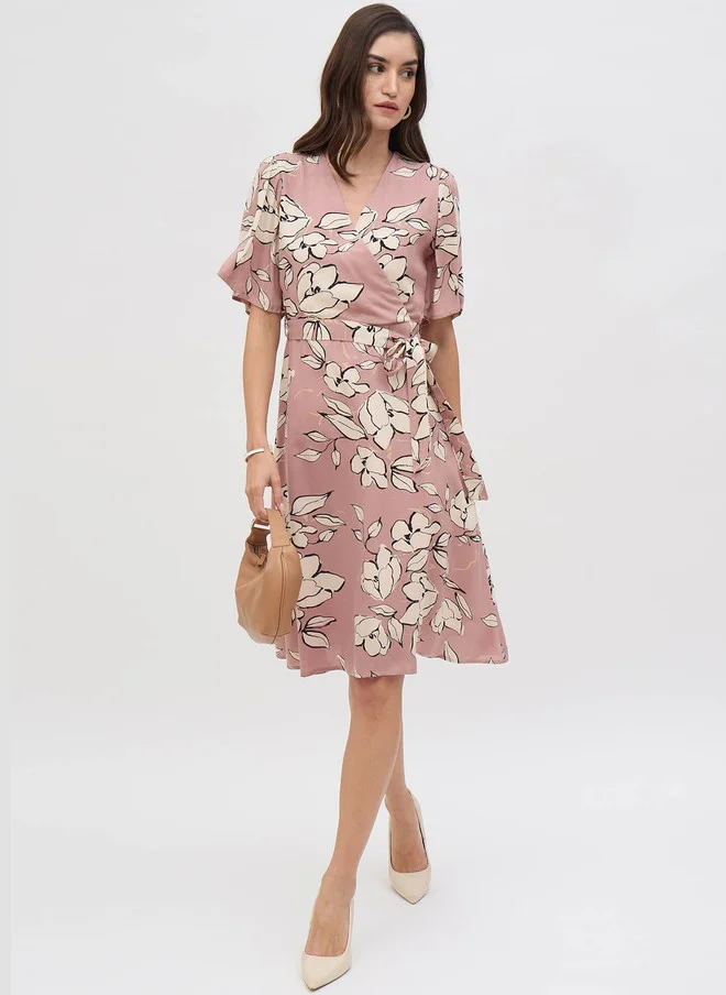 Salt Attire SALT ATTIRE Floral Print Wrap Dress
