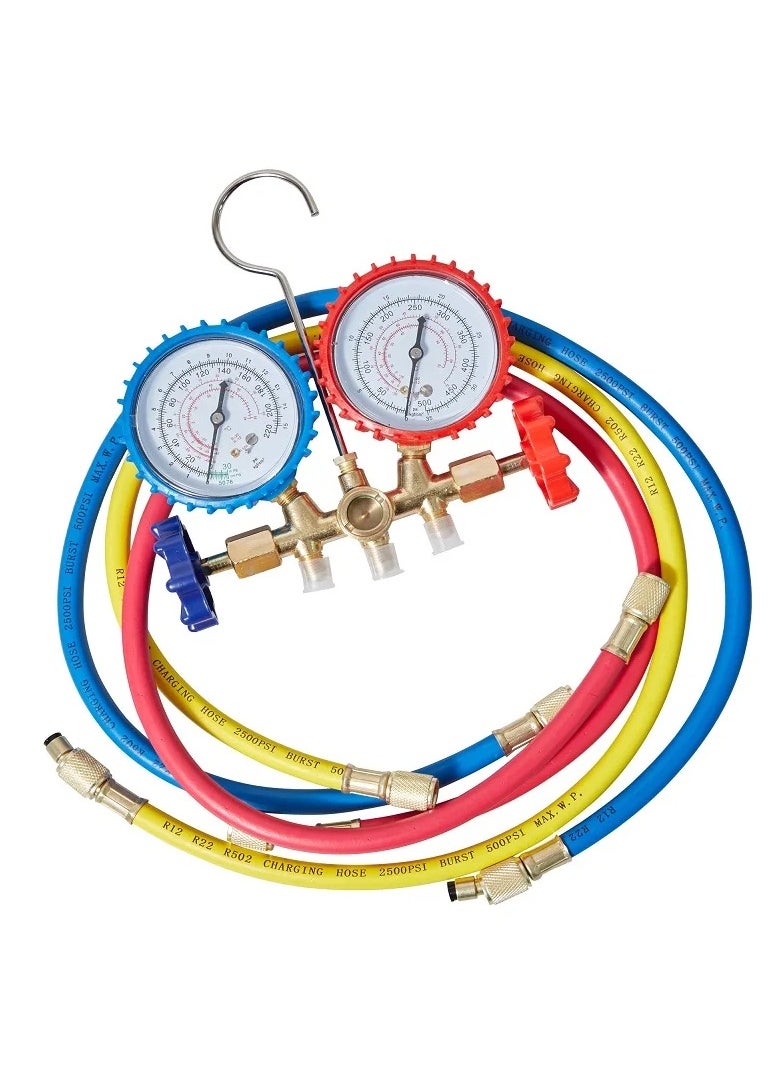 Generic - Manifold Gauge Set with Hose and Hook for R12, R22 - Image 1