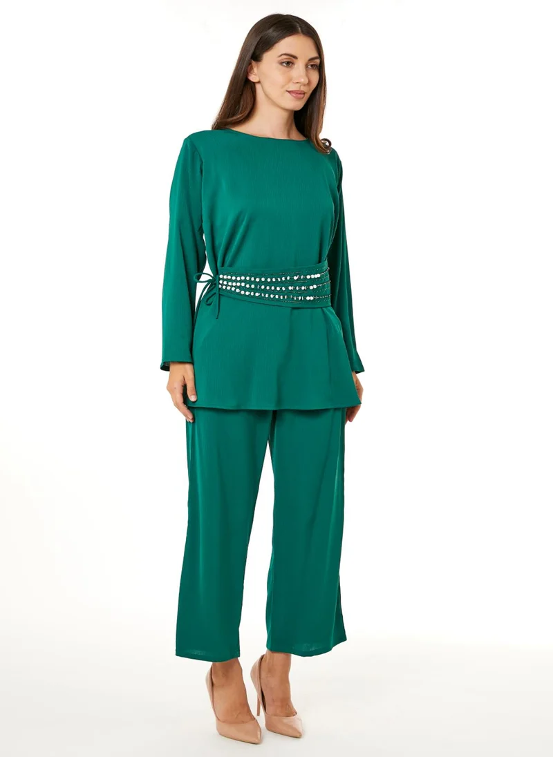 مويستريت Green Zoom Top and Pants Set