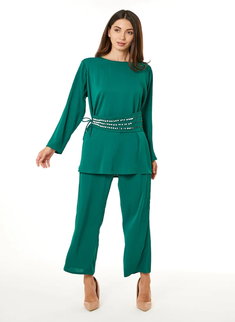 Moistreet Green Zoom Top and Pants Set