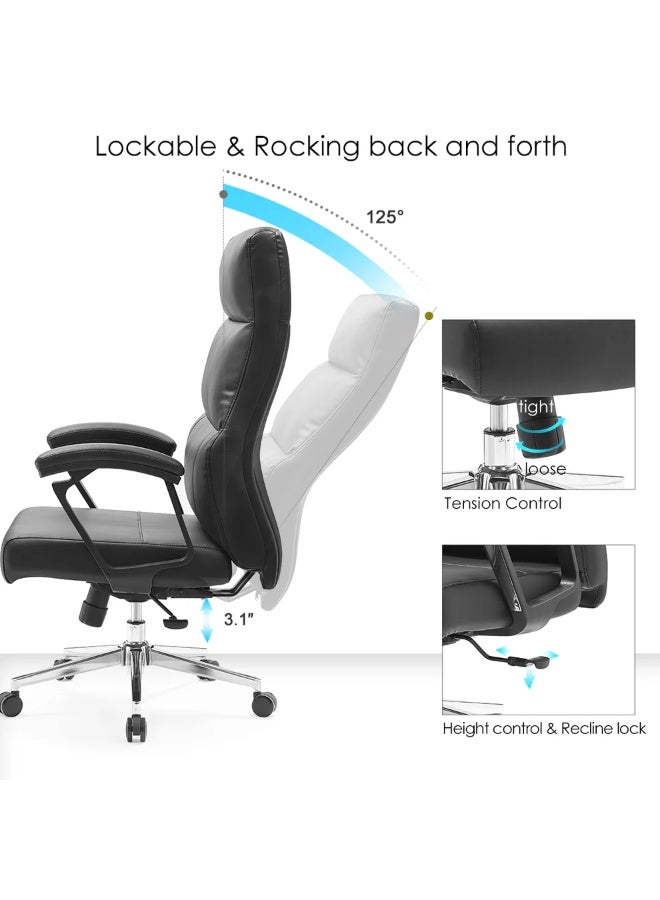 Multiwood Superior Comfort Office Seating with Deep Padding, Posture Support and Relaxed Tilt Function – Black - Image 5