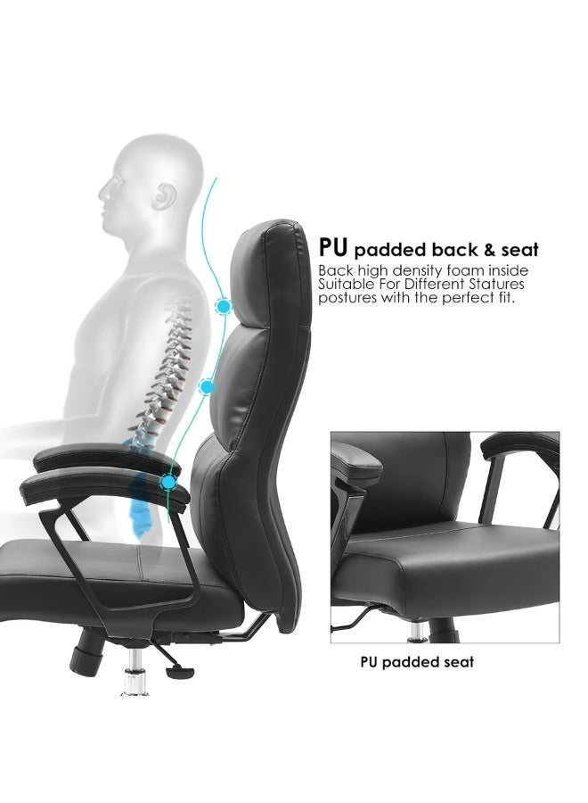 Multiwood Superior Comfort Office Seating with Deep Padding, Posture Support and Relaxed Tilt Function – Black - Image 2