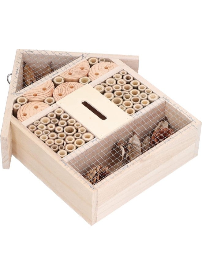 klarako Insect House Hanging Wooden Bamboo Insect Hotel for Bees Butterflies for Backyard Outdoor Garden  - Image 5