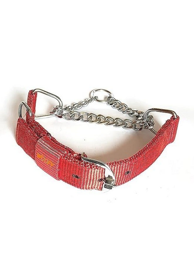 Heavy Duty Nylon Half And Half Choker Diamond Cut Choke Chain 1.25-Inch Durable Dog Collar Choke Chain Ideal For Training Giant And Large Breed Dogs (Red) - Image 3