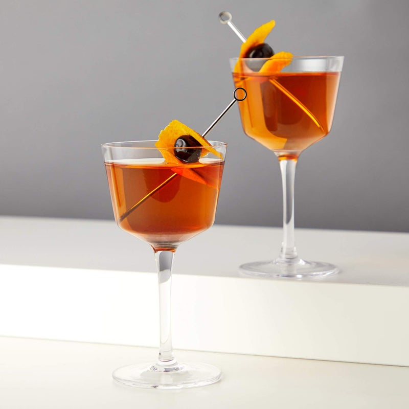 Viski Nick and Nora Glasses, Stemmed Drinkware, Premium Crystal Cocktail Glasses, Cocktail Coupe Glasses, Home and Bar Glass cups, Set of 2, 6oz - Image 4