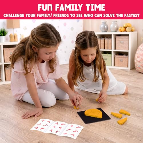 PLAY PANDA Brain Booster Type 3 Small Magnetic Puzzle Set for Kids, 11 Magnetic Shapes with Magnetic Board, 56 Puzzle Book & 56 Solution Book, Display Tray, Brain Training Indoor Educational Toy - Image 2