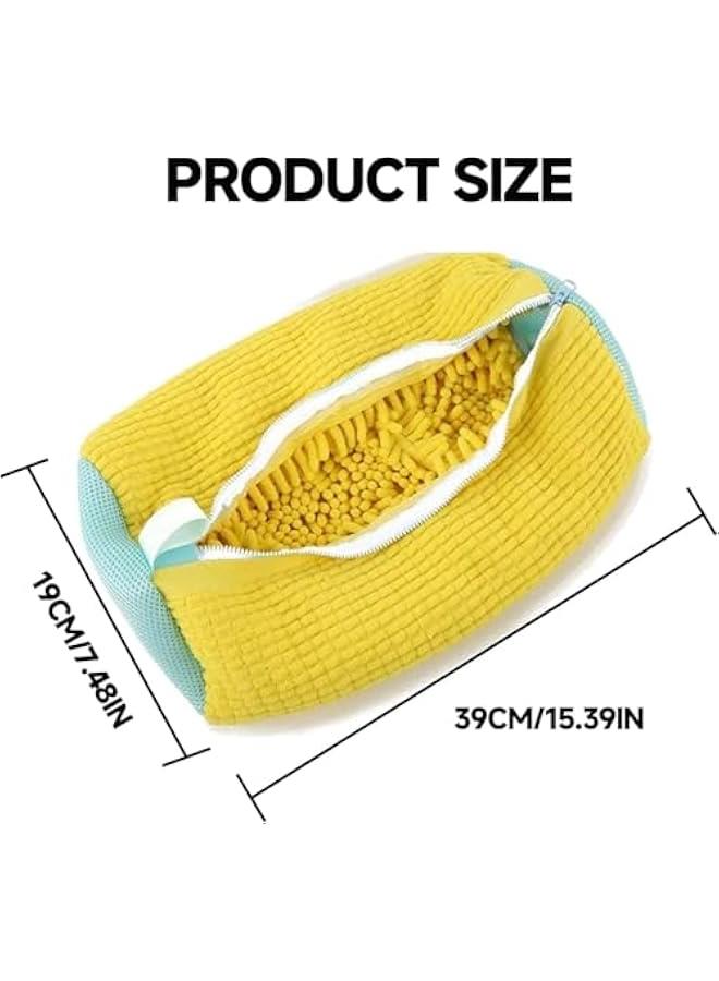 HOOKOR 2 PCS Shoe Washing Bags,Special Anti Deformation For Washing Machines, Portable Reusable, Wrap-Around Washer and Dryer Zipper Storage Bag for All Types of Shoes (Yellow) - Image 2