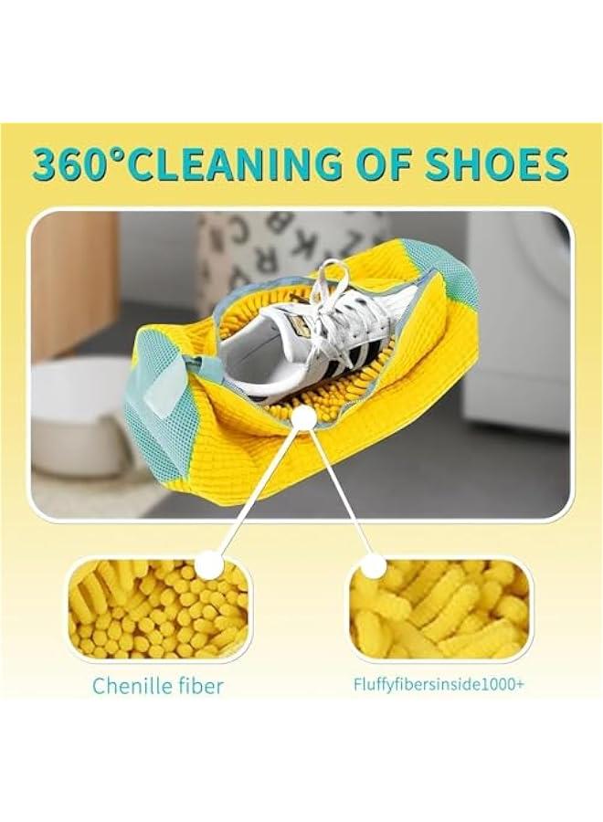 HOOKOR 2 PCS Shoe Washing Bags,Special Anti Deformation For Washing Machines, Portable Reusable, Wrap-Around Washer and Dryer Zipper Storage Bag for All Types of Shoes (Yellow) - Image 3