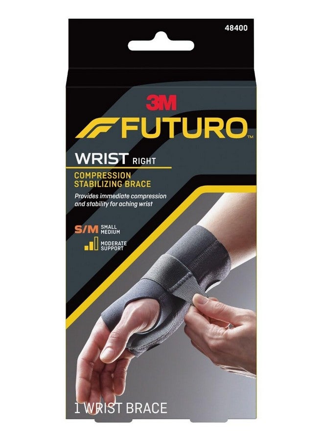 FUTURO Compression Stabilizing Wrist Brace, Right Hand, Small/Medium Size, Provides Support to Injured Wrists, Easy-to-Use Design, Three Straps Provide a Customizable Fit (48400ENR) - Image 1
