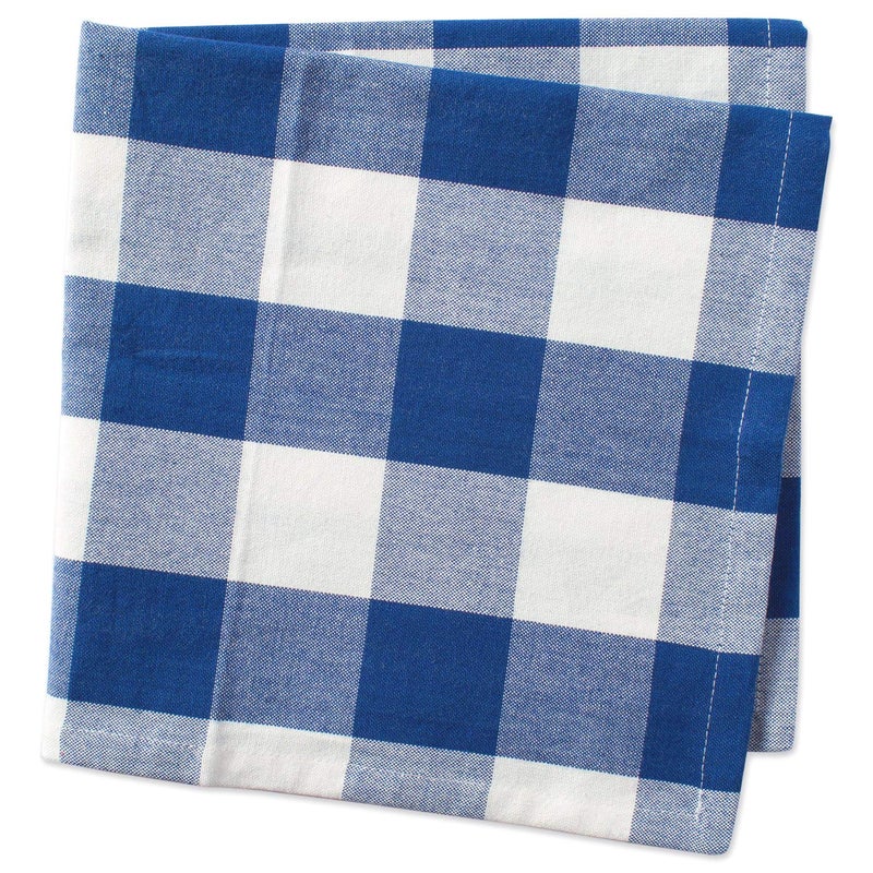 Set of 6 Cotton Buffalo Check Cloth Table Napkin for Everyday PlaceSettings, Farmhouse Decor, Family Dinners, BBQ's, and Holidays ( Size : 17X17 Inch | ( 43 CM Square ) |Set of 6 Colour : BLUE And WHITE) - Image 5