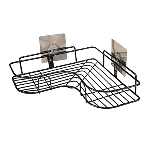 Koyet Metal Punch-Free Multipurpose Wall Holder Bathroom Storage Rack Corner, Steel Bathroom Corner Shelf Organizer Storage Rack with Strong Magic Sticker(Bathroom Corner) - Image 1