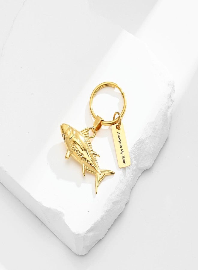 Hearbeingt Fish Cremation Urn Keychain for Ashes Fish Hook Memorial Keychain Ash Holder for Human Pet Keepsake Jewelry - Image 4