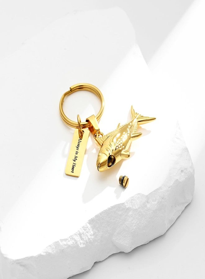 Hearbeingt Fish Cremation Urn Keychain for Ashes Fish Hook Memorial Keychain Ash Holder for Human Pet Keepsake Jewelry - Image 5