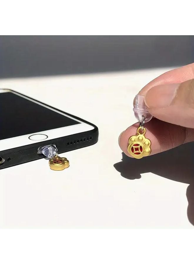 Chinese Style Money Cat Paw Phone Dust Plug For Type C Charging Interface With Lanyard - Image 4