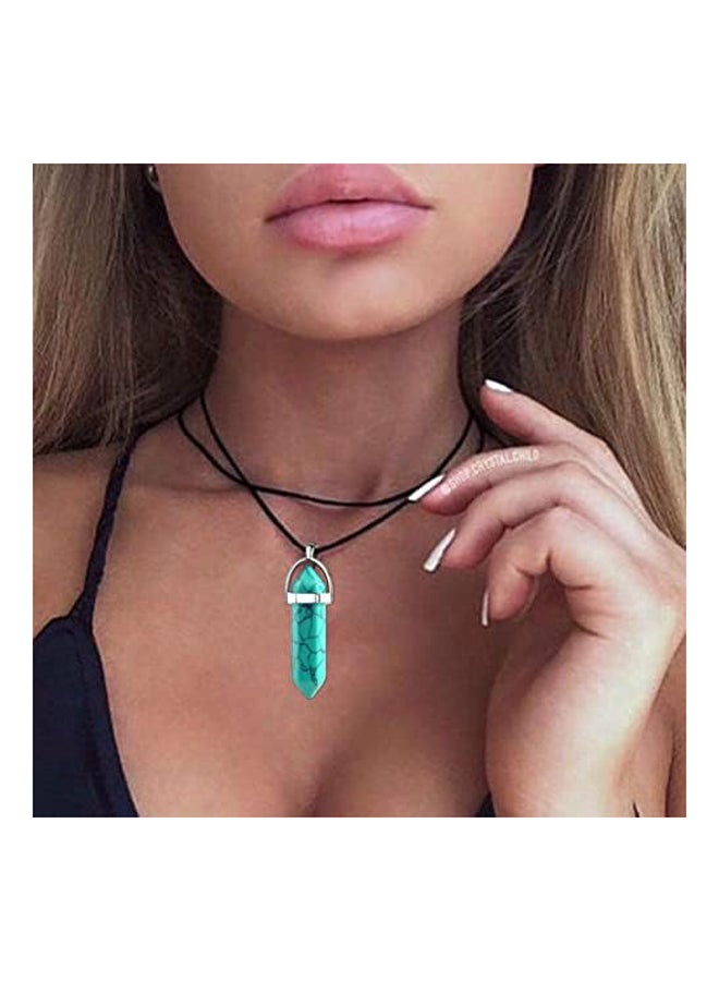 KAGSTRRMTA Black Wrap Velvet 2layers Choker with Gemstone quartz Healing Stones Boho Hippie Crystal pendant necklace Gift for Her Jewelry - Image 3