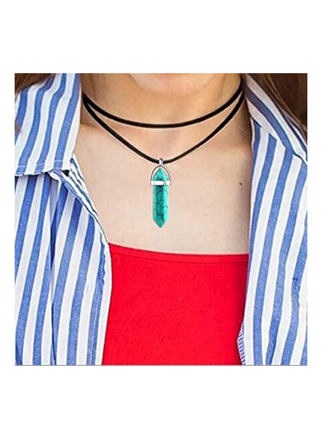 KAGSTRRMTA Black Wrap Velvet 2layers Choker with Gemstone quartz Healing Stones Boho Hippie Crystal pendant necklace Gift for Her Jewelry - Image 4