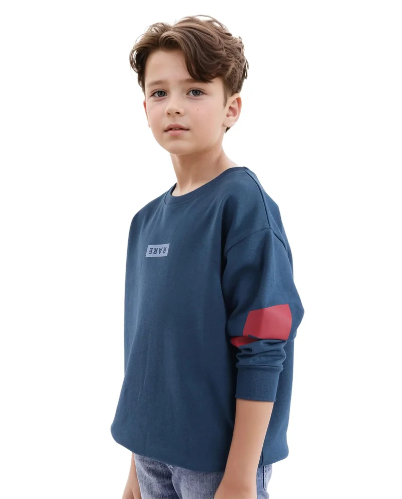 Rare Ones Rare Ones Kids Seron Dark Teal Cotton Poly Full Sleeve Digital Print Sweatshirt