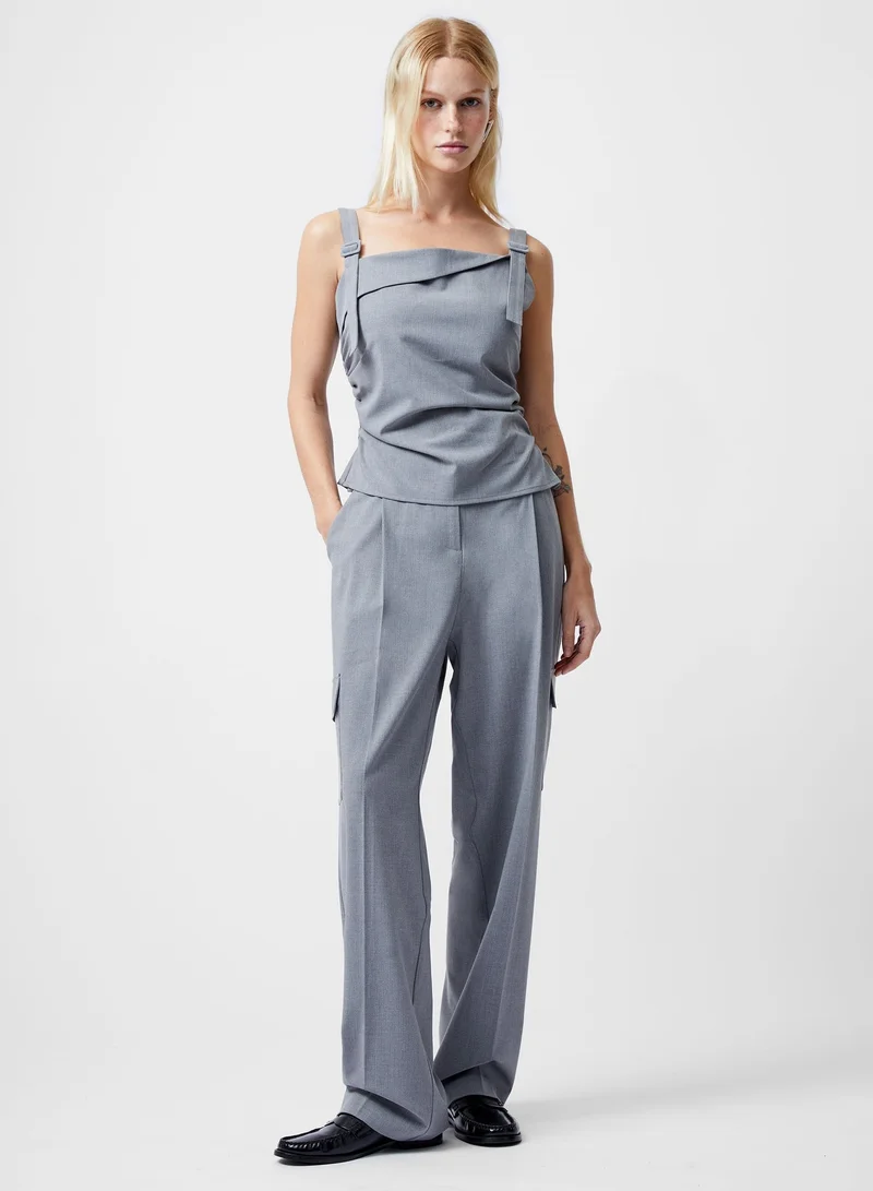 French Connection Franklin Ruched Strappy Buckle Top