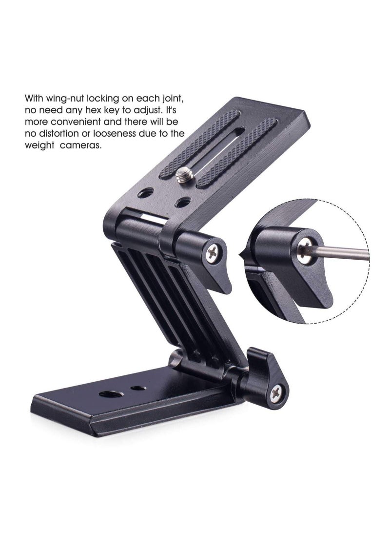 Captaintech - Universal Flex Tilt Head Z Mount Bracket, Tripod Head Quick Release Plate Mounting for Monopod Slider Rail Cage Rig Stabilizer Gimbal for DSLR Camera for Canon, for Nikon, for Sony, for Panasonic - Image 1