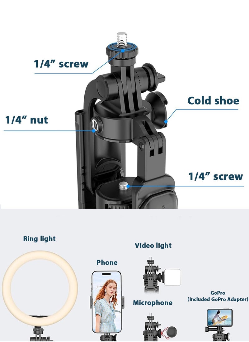 LEOKOR Selfie Stick Tripod,360° Rotation Phone Stabilizer Holder with Wireless Remote,Lightweight and Portable Cell Phone Holder,Compatible with iOS,Android,Perfect for Video Recording,Selfies  - Image 4