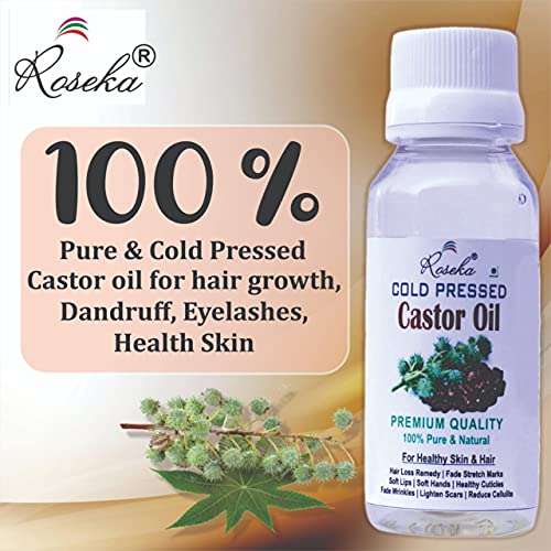 Roseka Cold Pressed Castor Essential Oil for Healthy Hair and Skin, Eyebrows and Eyelashes Natural Oil (50ml, Pack of 1) - Image 2