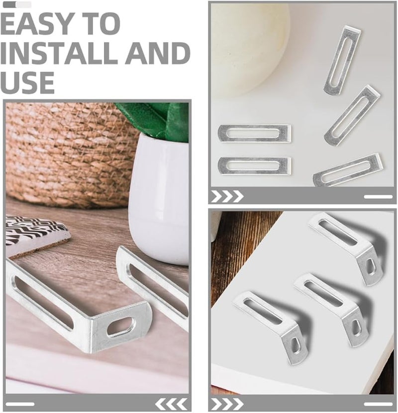 10 قطعة من أقواس الزاوية السوداء، دعامات الزاوية القائمة للأثاث والخزائن والرفوف والخزائن، سهلة التركيب - Image 3