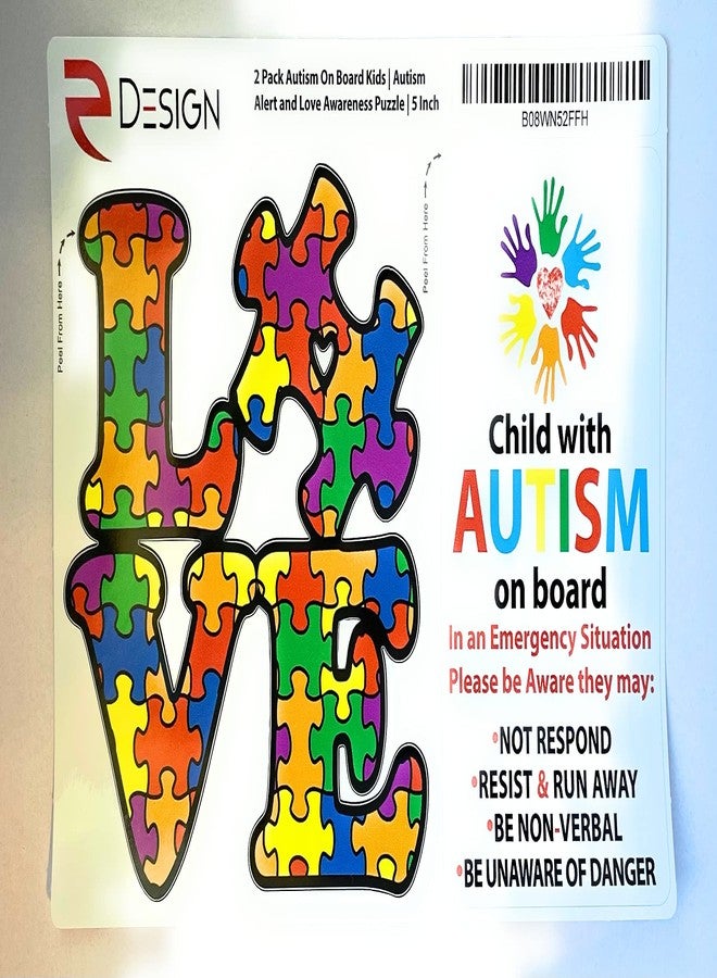 eDesign Autism Awareness Sticker Set 2 Pack (5 Inch Each) - Love Puzzle Sticker & Child with Autism On Board Decal, Waterproof UV Resistant Vinyl for Car Window & Bumper - Image 5