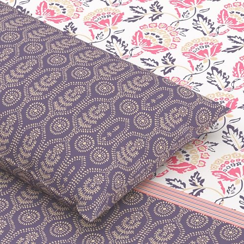 Home Ecstasy 100% Cotton Single Bedsheet with 1 Pillow Cover - (Size 59 x 87 inches, 140 TC, Colour - Purple: Lilac Haze) - Image 4
