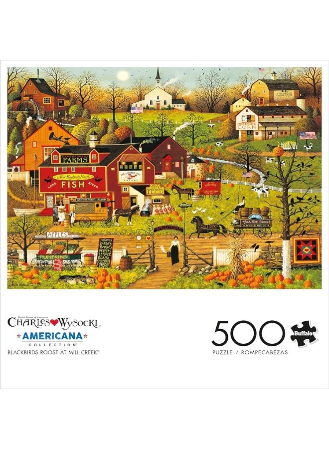 Buffalo Games - Charles Wysocki - Blackbirds Roost at Mill Creek - 500 Piece Jigsaw Puzzle for Adults Challenging Puzzle Perfect for Game Nights - Image 1