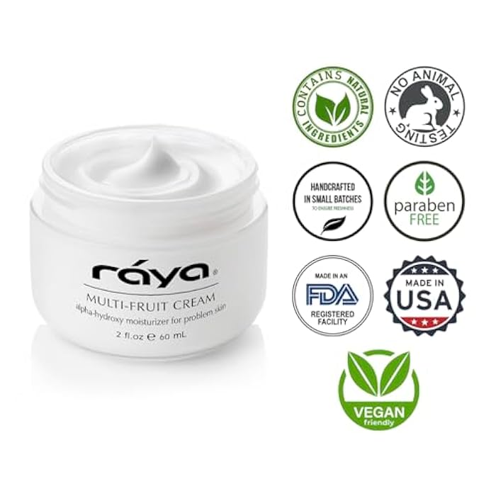 Raya Multi-Fruit Cream with AHA (G-323) | Light, Moisturizing Facial Treatment for Oily and Break-Out Skin | Helps Prevent Black-Heads, White-Heads, and Inflammation | Made with Alpha Hydroxy Acids - Image 4