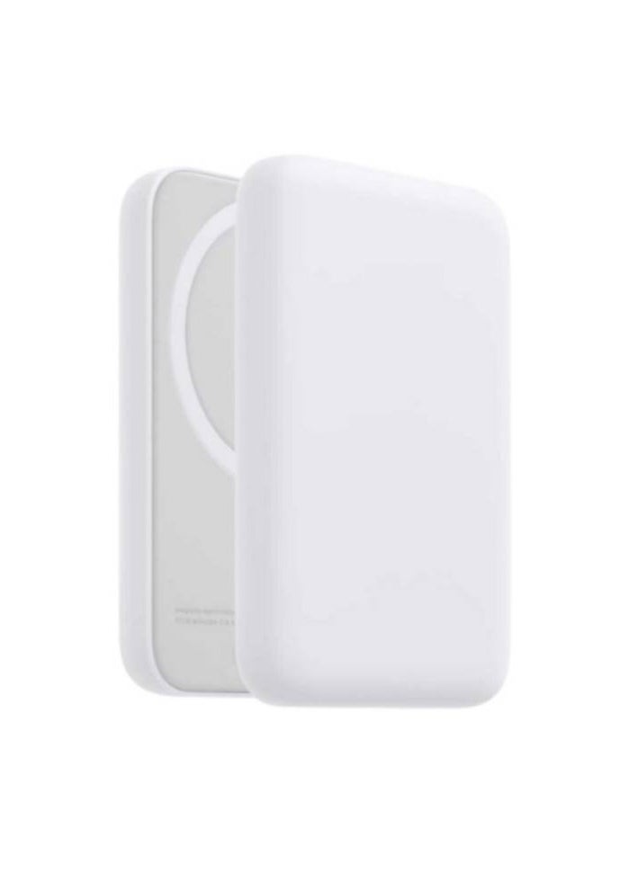 Generic - 5000 mAh Battery Pack Magsafe 5000mAh Wireless Portable Charger USB C On The Side Magnetic Power Bank White - Image 1