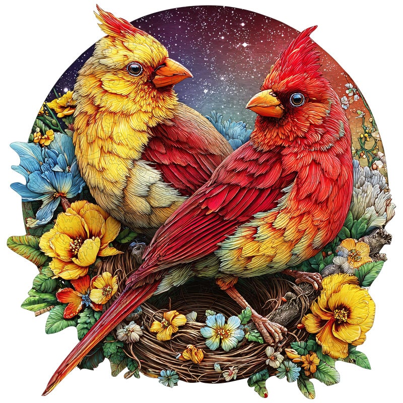 MEATRN Winter Cardinals Puzzles for Adults Fun Educational Wooden Puzzle Christmas Decorative Gift Relaxing Wood Puzzle Game for Family Friends 508 Pcs 165x167 in - Image 3