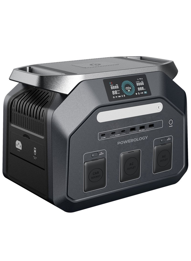 باورولوجي محطة طاقة محمولة، بطارية 1024Wh LifePO4 مع أكثر من 4000 دورة حياة، شحن سريع (20,000mAh)، 100W PD، شحن شمسي، مولد طاقة شمسي محمول لعدة أجهزة، مولد شمسي بقدرة 1800W، للتخييم، السفر، والطوارئ - Image 1