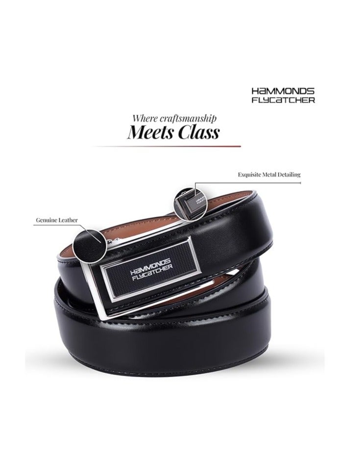  هاموندز فلاي كاتشر أحزمة جلدية للرجال من الجلد الأصلي - حزام جلدي أوتوماتيكي قابل للتعديل بسقاطة للرجال - حزام رجالي من الجلد يحمل علامة تجارية رسمية وغير رسمية - Image 3