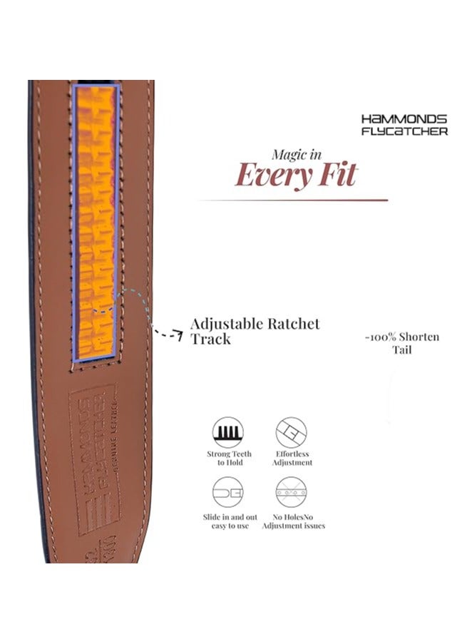  هاموندز فلاي كاتشر أحزمة جلدية للرجال من الجلد الأصلي - حزام جلدي أوتوماتيكي قابل للتعديل بسقاطة للرجال - حزام رجالي من الجلد يحمل علامة تجارية رسمية وغير رسمية - Image 5